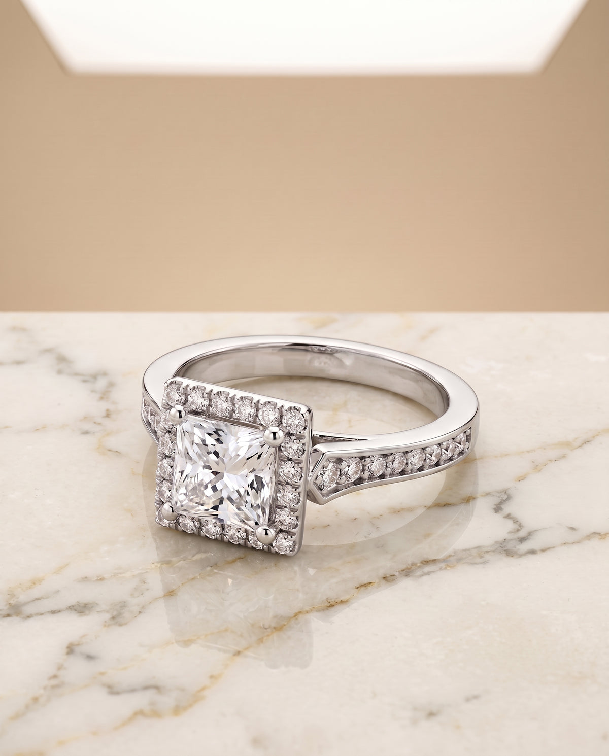 The Genesis princess engagement ring setting in Platinum | RockHer