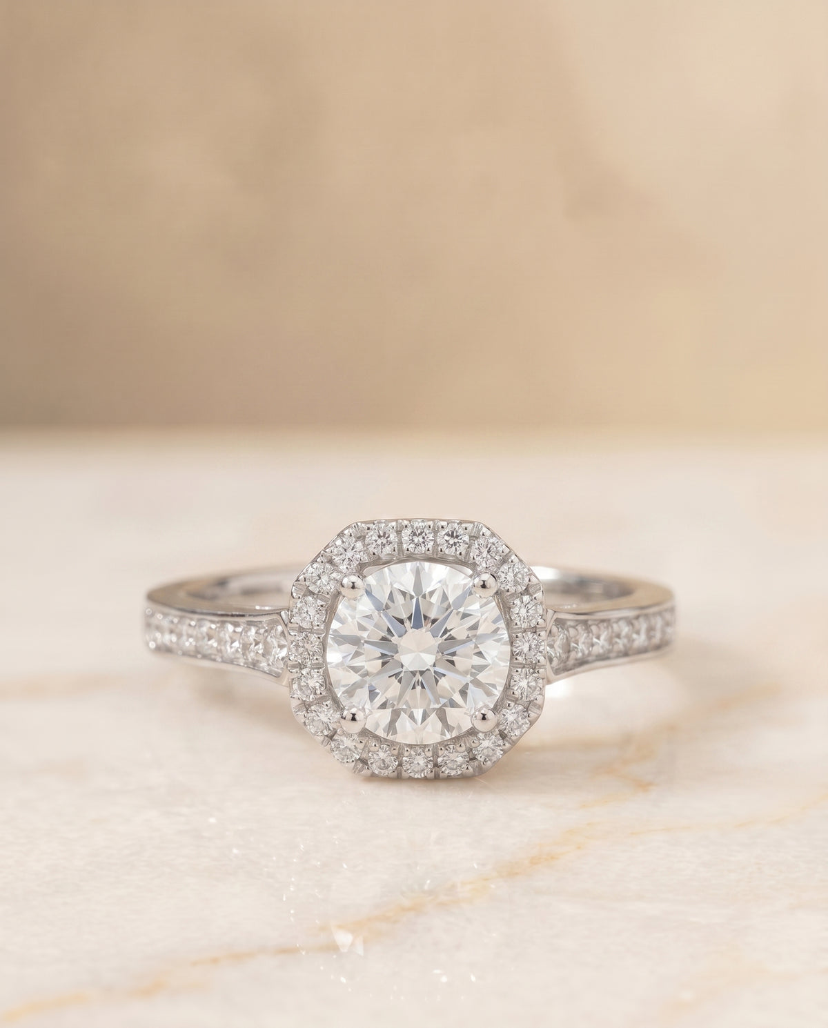The Genesis round engagement ring setting in Platinum | RockHer