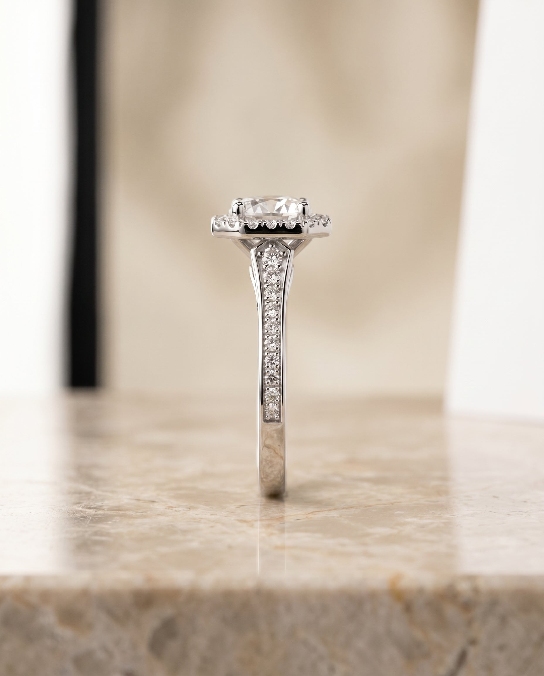 The Genesis setting for round diamonds, made to order in Platinum | RockHer