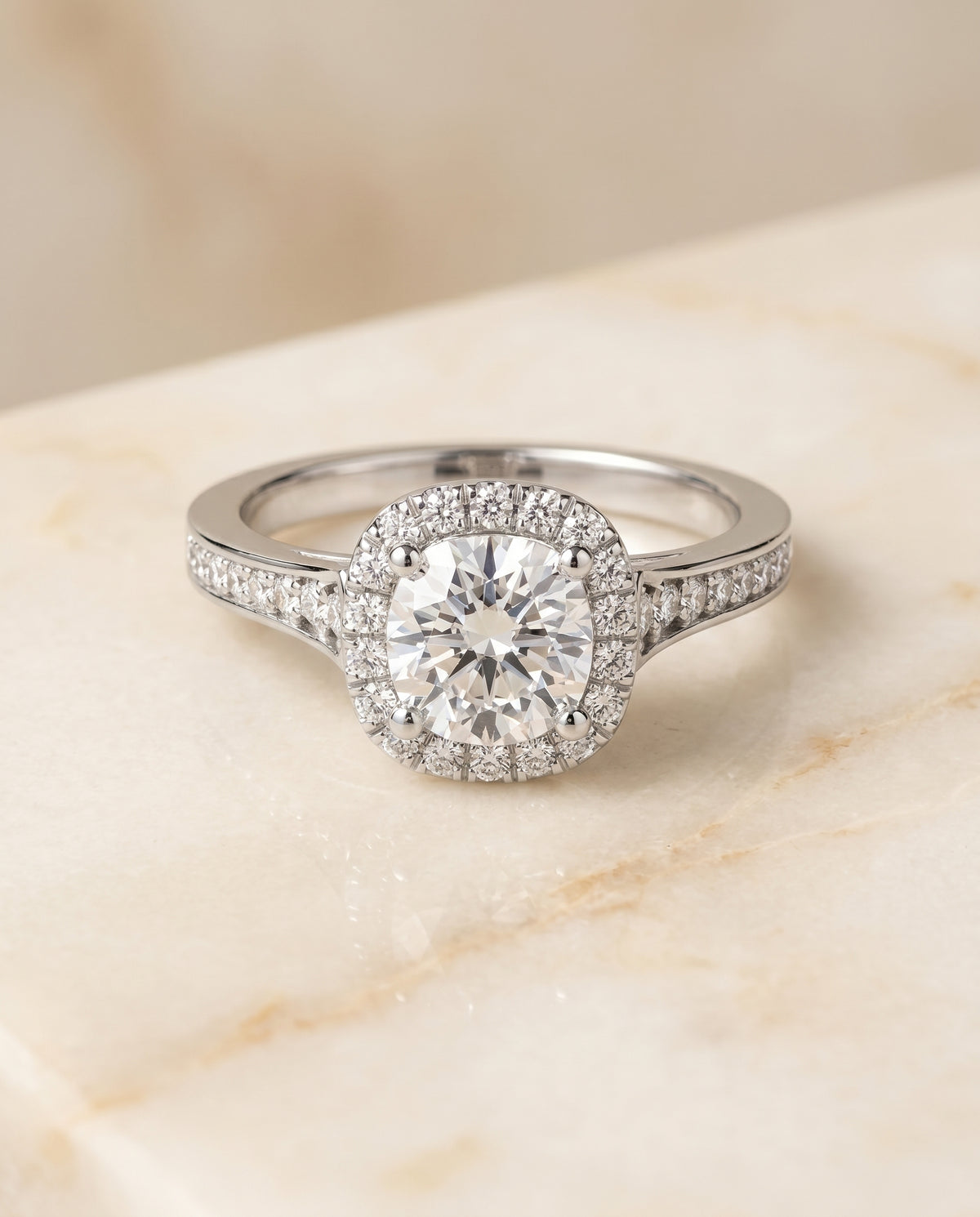 The Genesis cushion engagement ring setting in Platinum | RockHer