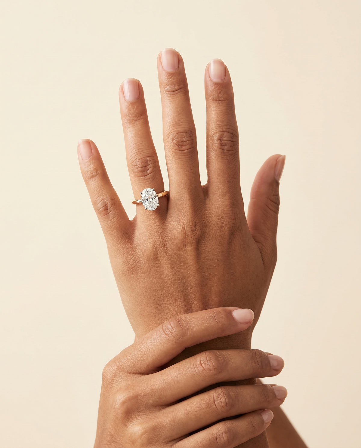 The Gilda Five Prong Comfort Fit Claw Solitaire Oval Engagement Ring Setting in 18K Yellow Gold