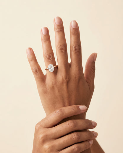 The Gilda Five Prong Comfort Fit Claw Solitaire Oval Engagement Ring Setting in 18K Yellow Gold