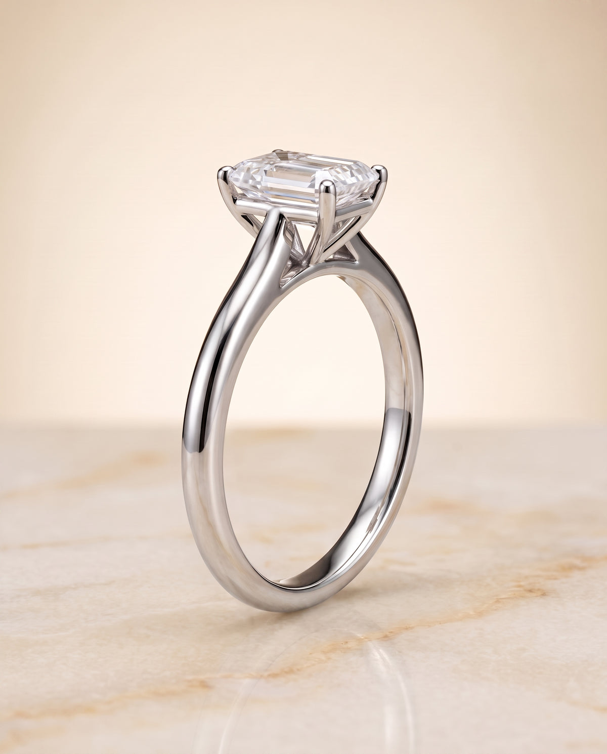The Gladys emerald engagement ring setting in Platinum | RockHer