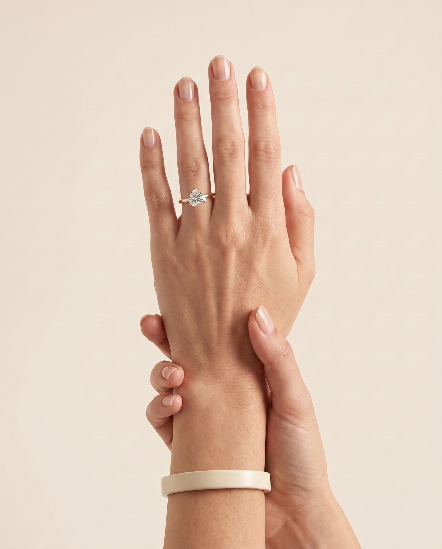 The Gladys Pinched Cathedral Solitaire Heart Engagement Ring Setting in 18K Yellow Gold
