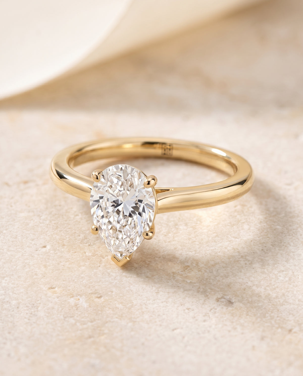 The Gladys pear engagement ring setting in 18K Yellow Gold | RockHer
