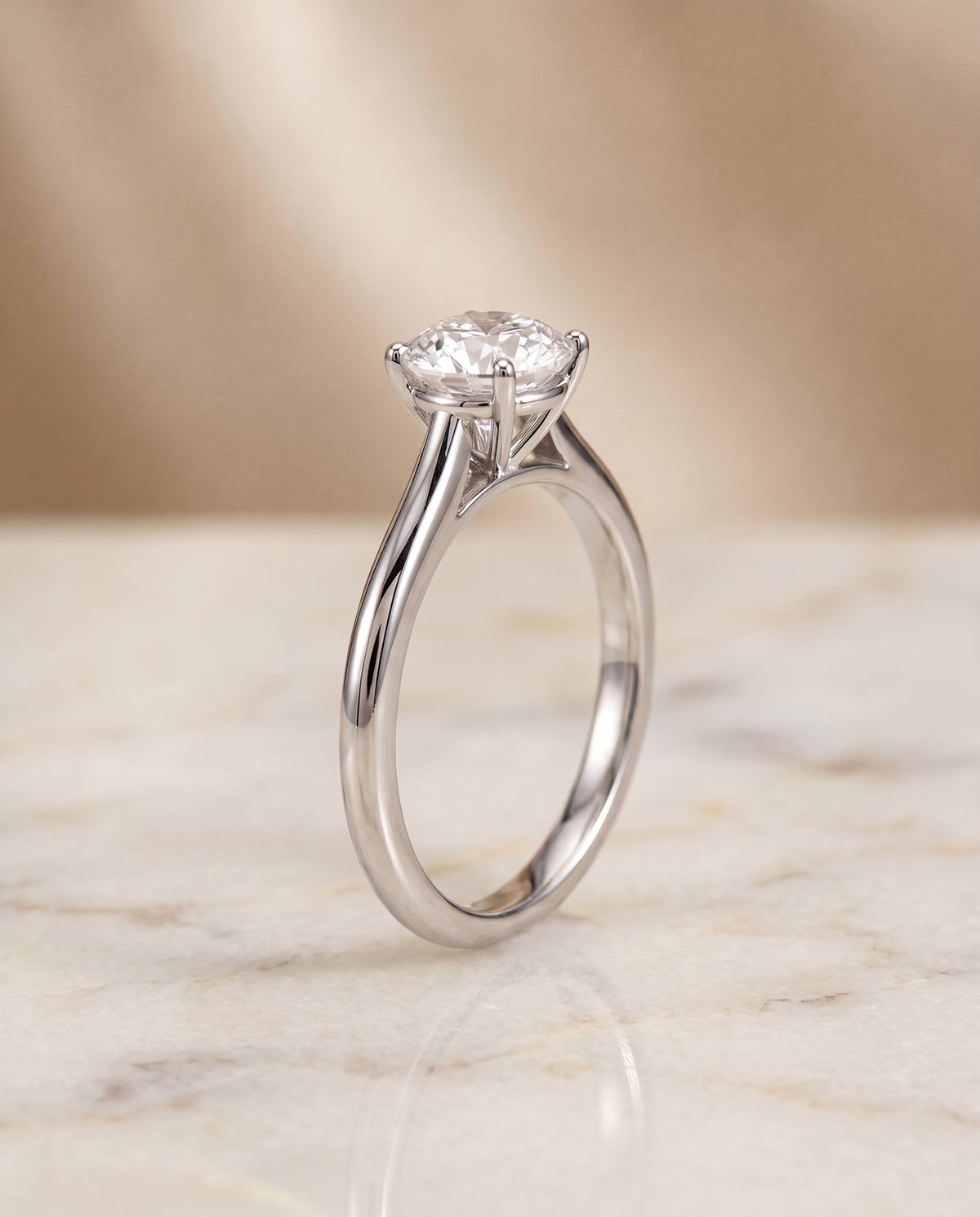 The Gladys round engagement ring setting in Platinum | RockHer