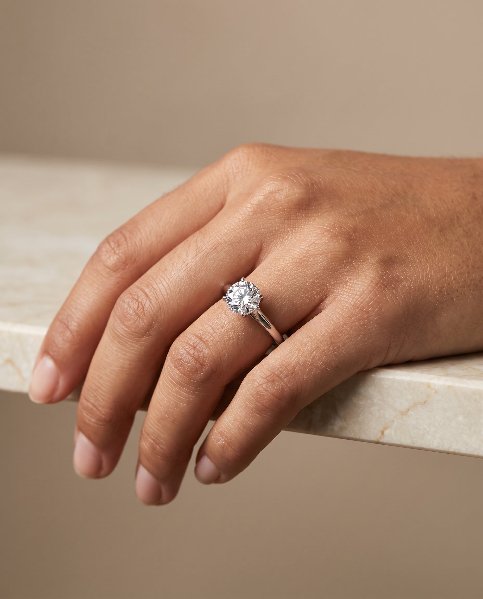 The Gladys engagement ring setting in Platinum, pinched cathedral solitaire design | RockHer