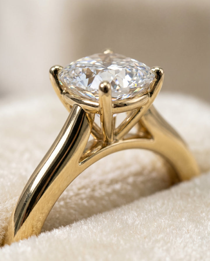 The Gladys Select Solitaire Engagement Ring with Lab Diamond in 18K Yellow Gold - view 4