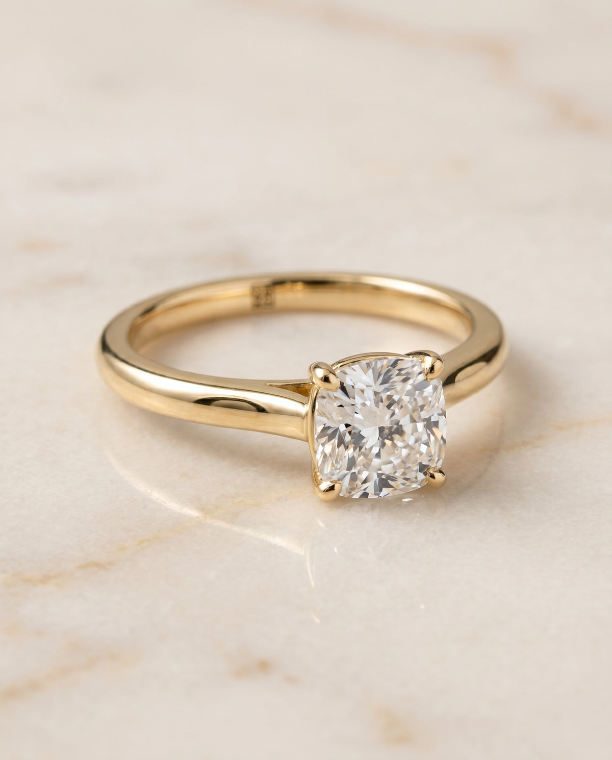 The Gladys cushion engagement ring setting in 18K Yellow Gold | RockHer