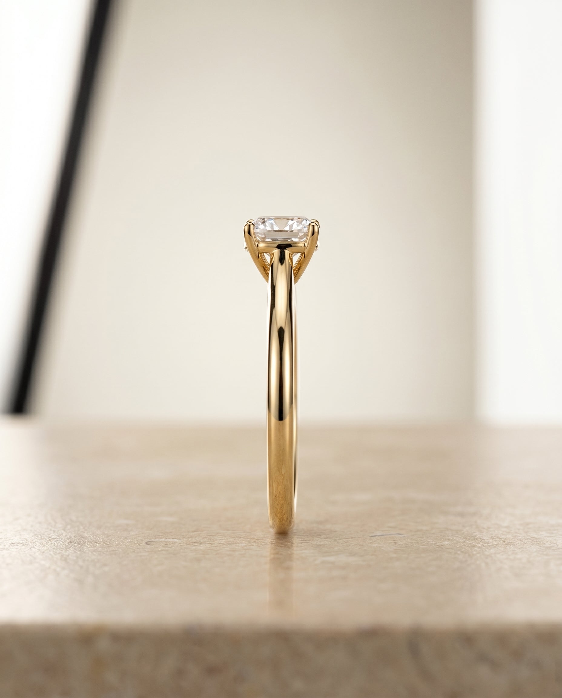 The Gladys setting for cushion diamonds, made to order in 18K Yellow Gold | RockHer