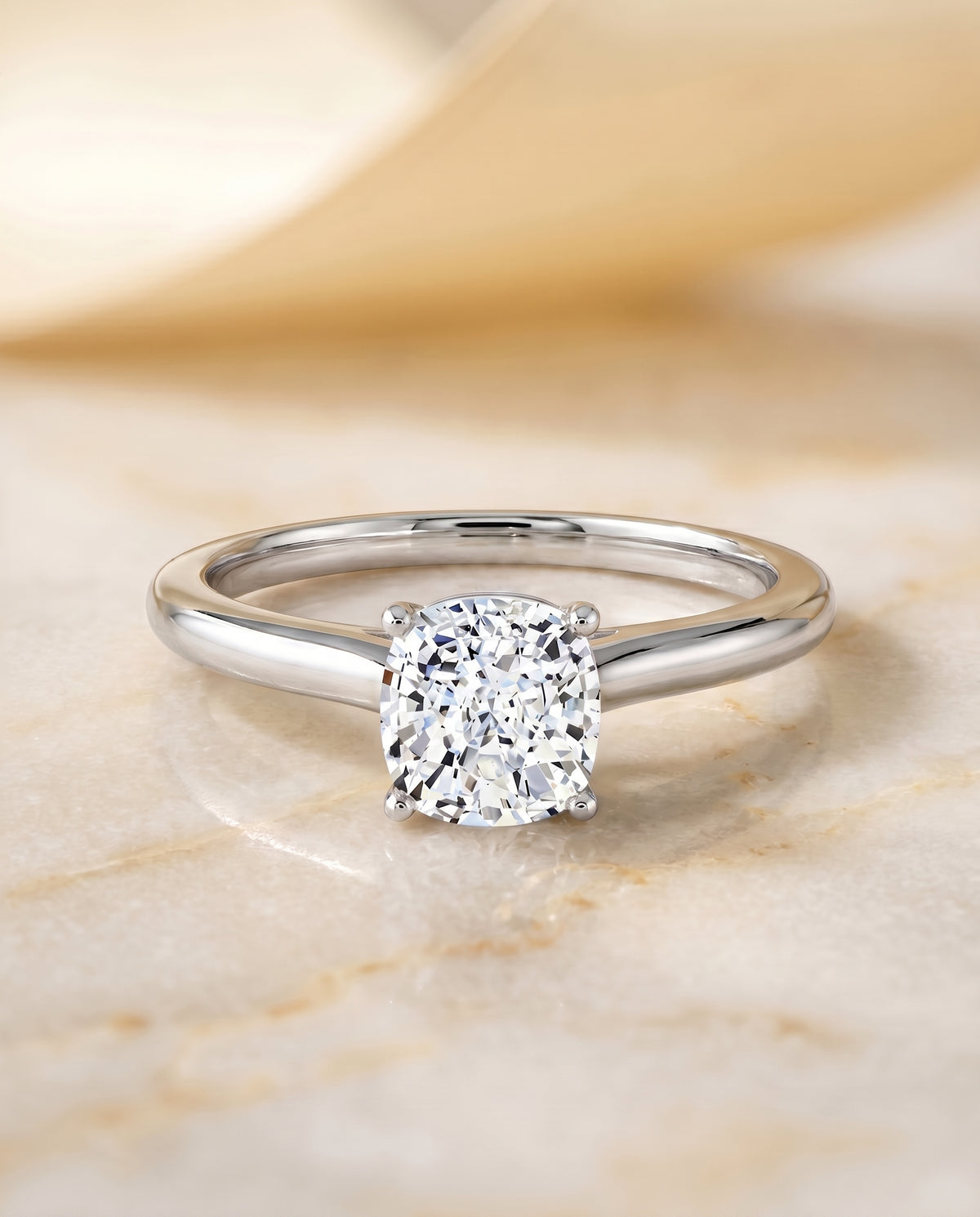 The Gladys cushion engagement ring setting in Platinum | RockHer