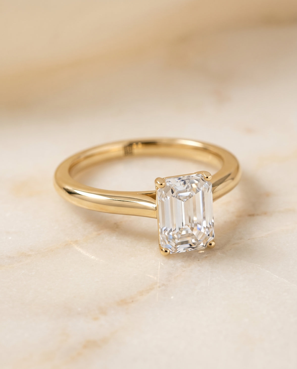 The Gladys emerald engagement ring setting in 18K Yellow Gold | RockHer