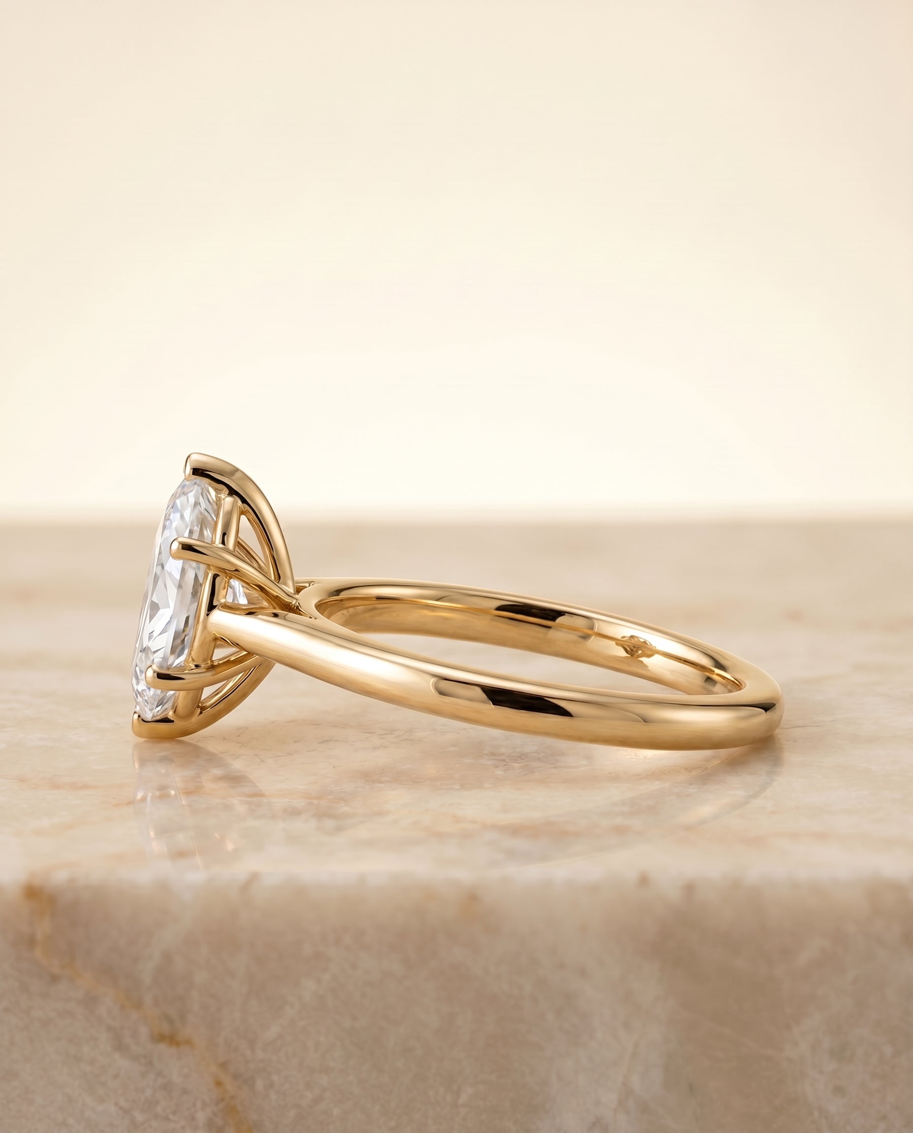 The Gladys setting for marquise diamonds, made to order in 18K Yellow Gold | RockHer