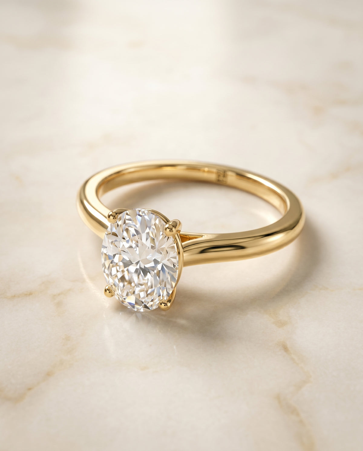 The Gladys oval engagement ring setting in 18K Yellow Gold | RockHer