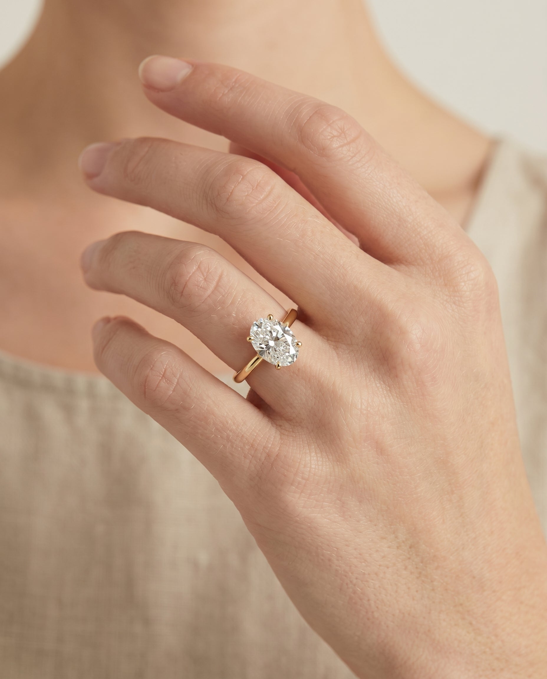 The Gladys engagement ring setting in 18K Yellow Gold, pinched cathedral solitaire design | RockHer