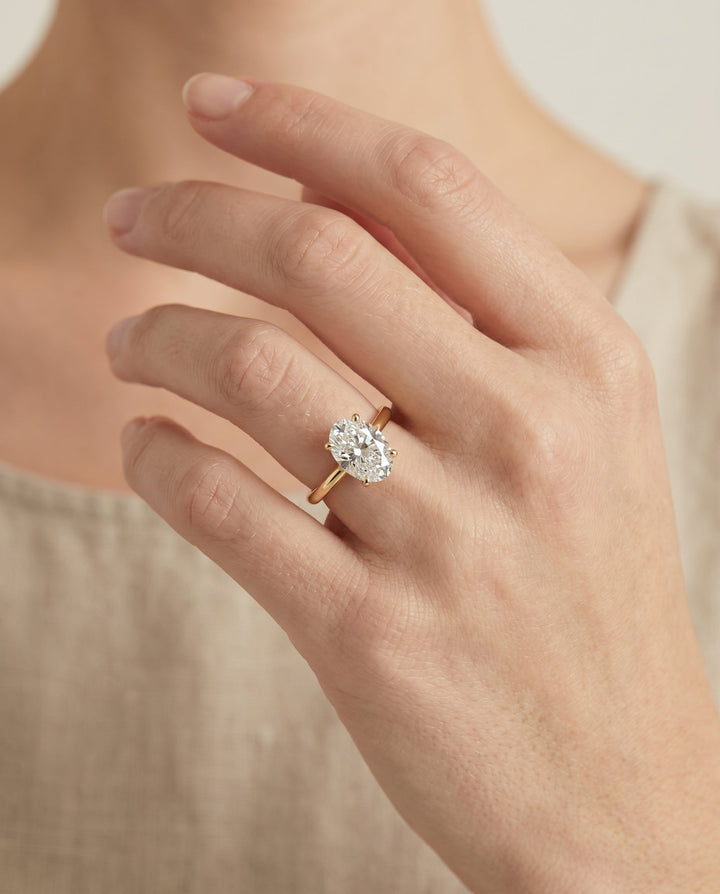 The Gladys Select Solitaire Engagement Ring with Lab Diamond in 18K Yellow Gold - view 3