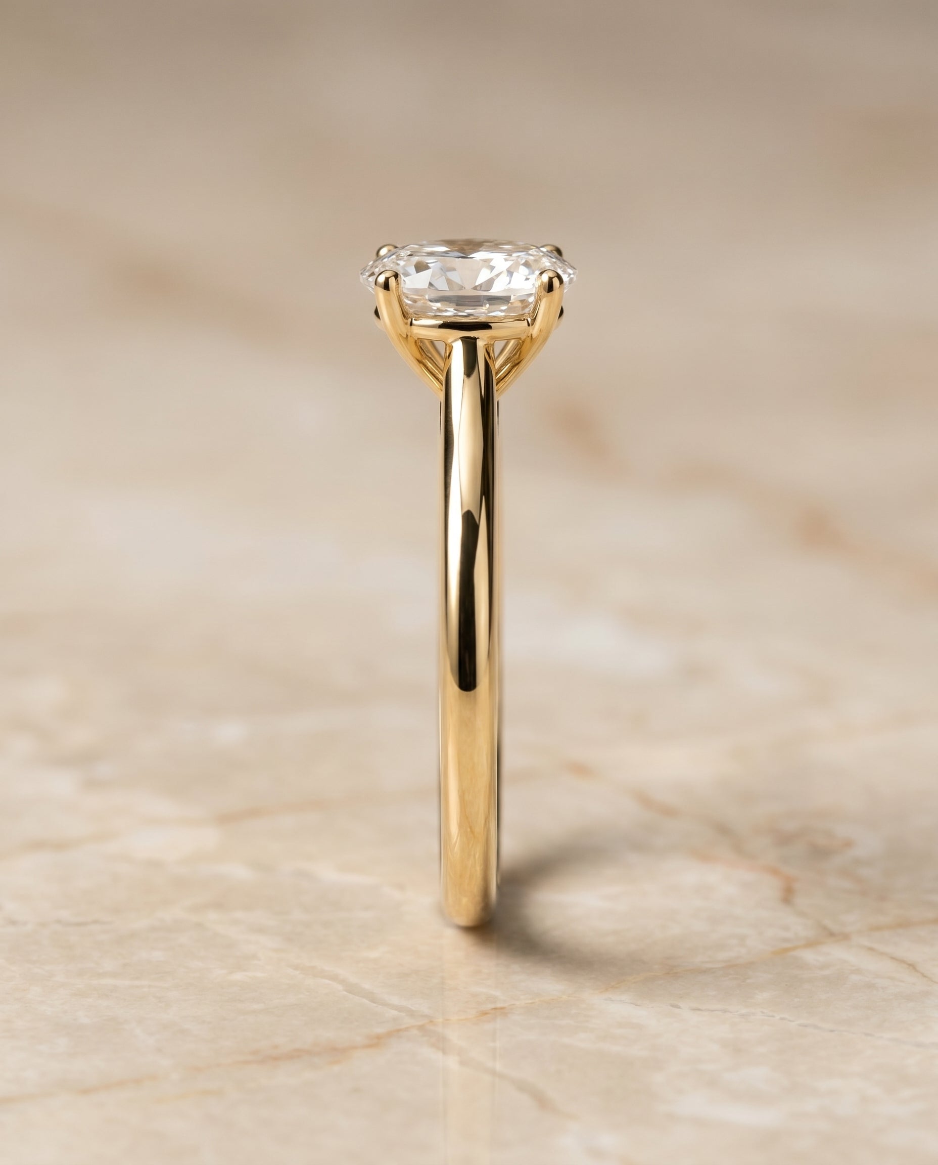 Pinched Cathedral Solitaire styling on The Gladys oval engagement ring setting | RockHer
