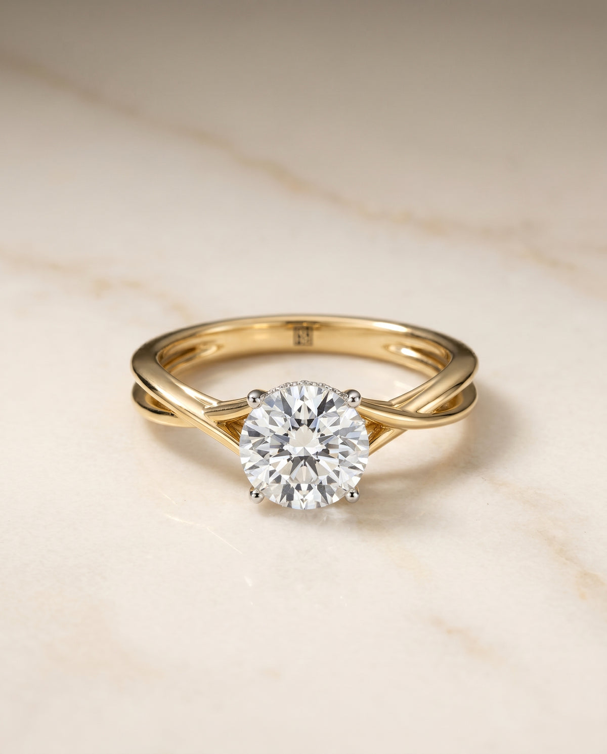 Grace Solitaire Round 18K Yellow Gold Engagement Ring | RockHer