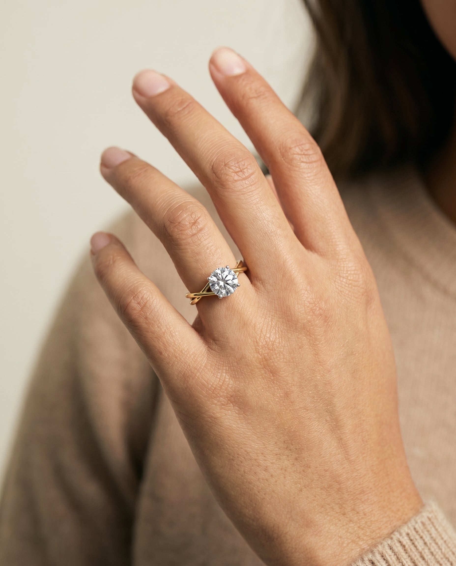 The Grace setting for round diamonds, made to order in 18K Yellow Gold | RockHer