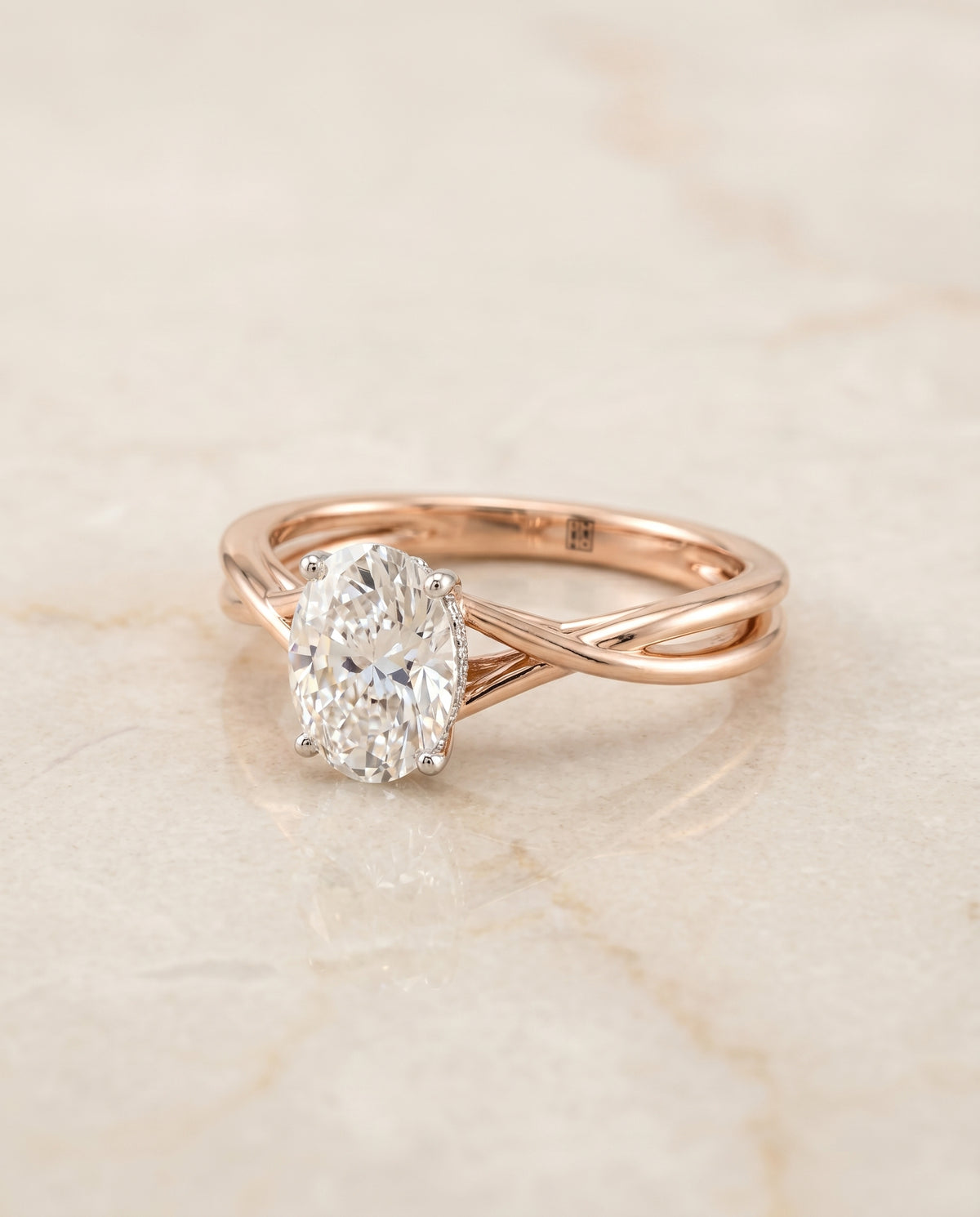 The Grace oval engagement ring setting in 14K Rose Gold | RockHer