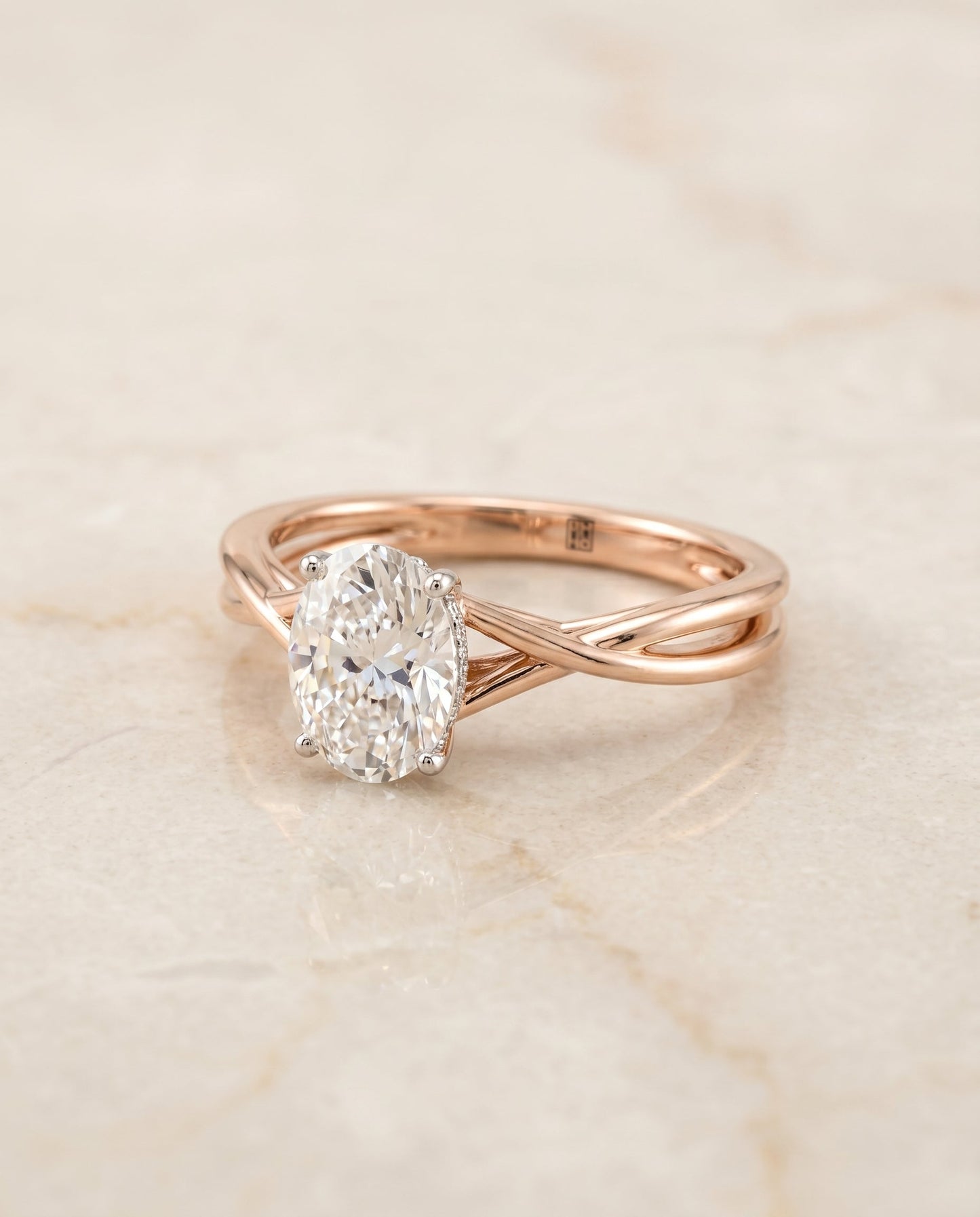 The Grace Select Solitaire Engagement Ring with Lab Diamond in 14K Rose Gold - view 1