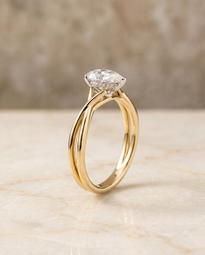 The Grace Select Solitaire Engagement Ring with Lab Diamond in 18K Yellow Gold - view 2