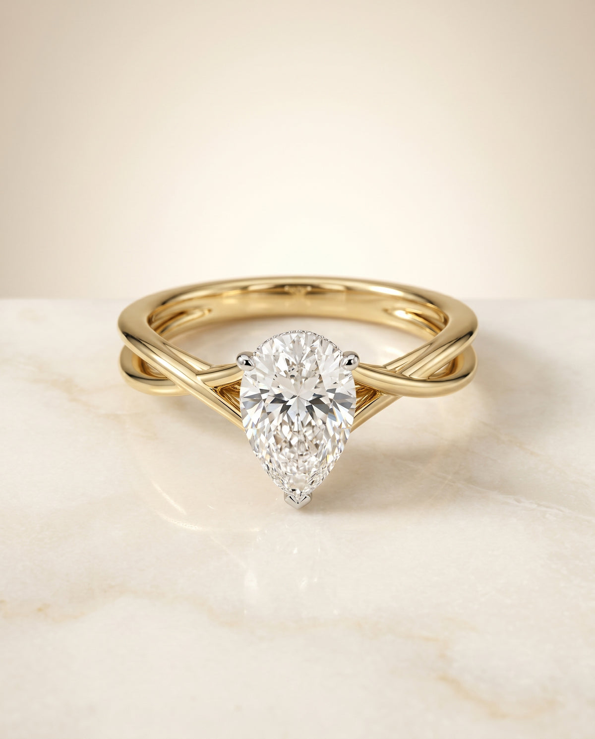 The Grace princess engagement ring setting in 18K Yellow Gold | RockHer