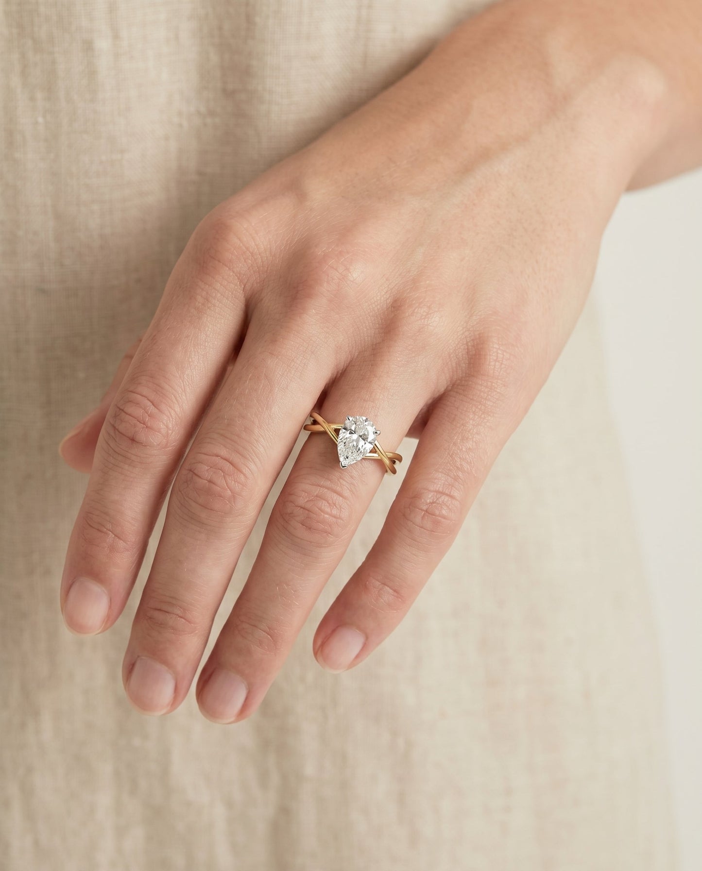 The Grace Select Solitaire Engagement Ring with Lab Diamond in 18K Yellow Gold - view 3