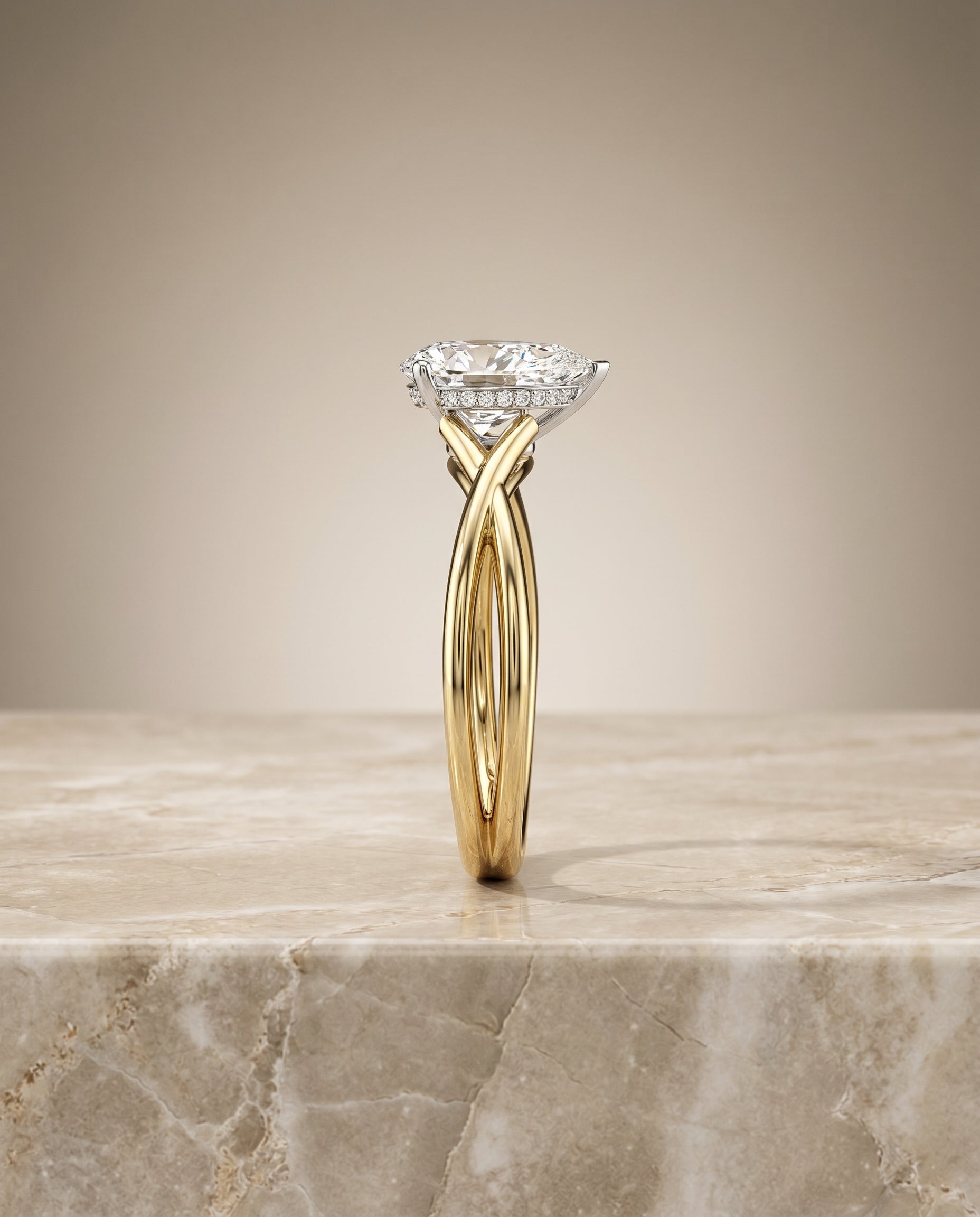 The Grace setting for princess diamonds, made to order in 18K Yellow Gold | RockHer