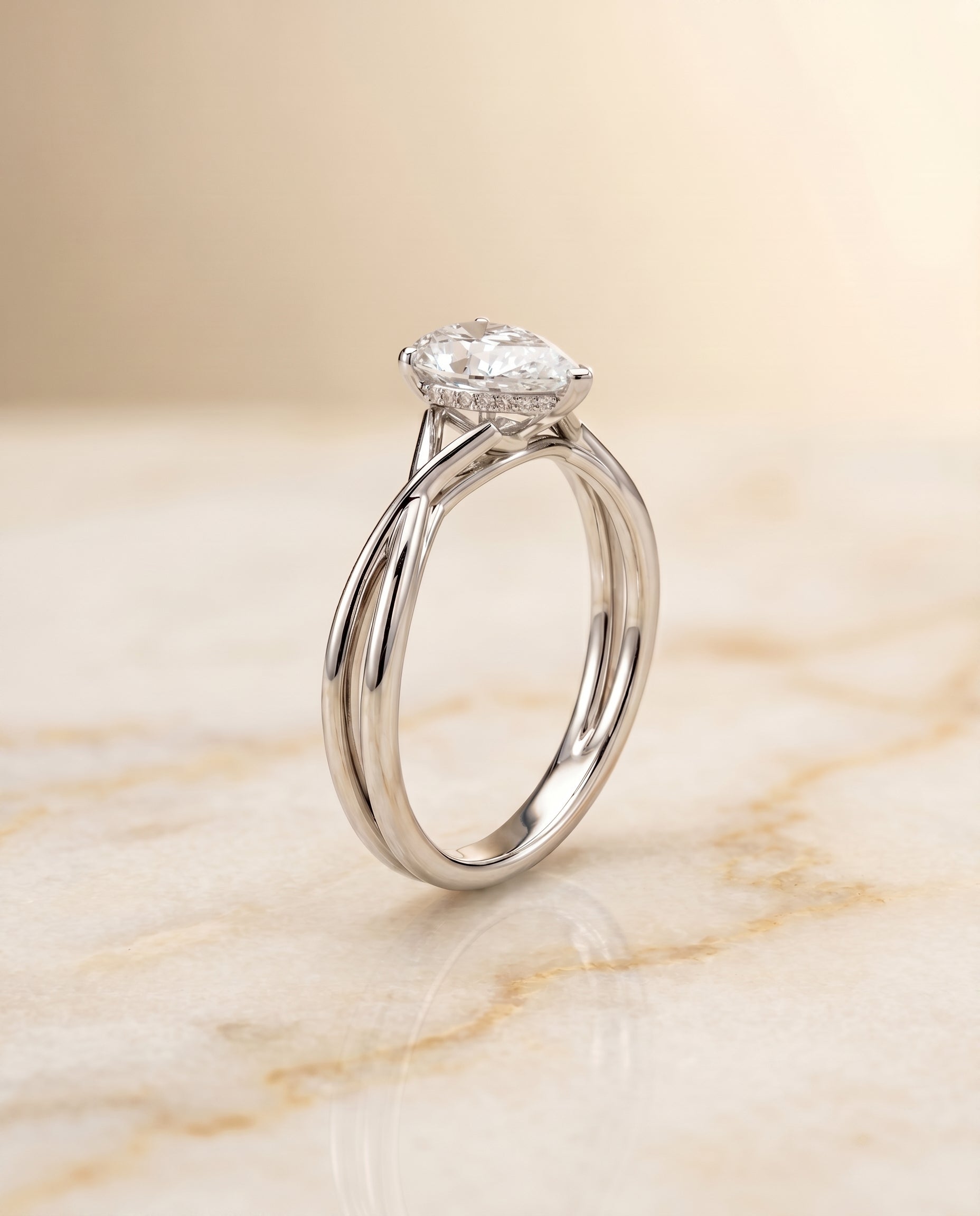 The Grace setting for princess diamonds, made to order in 18K White Gold | RockHer