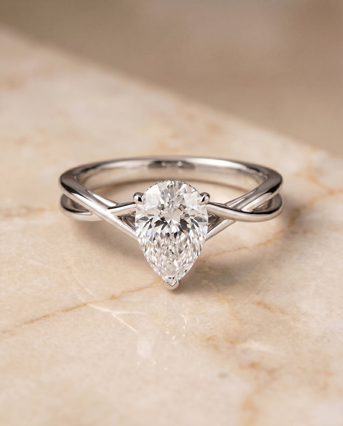 The Grace princess engagement ring setting in 18K White Gold | RockHer