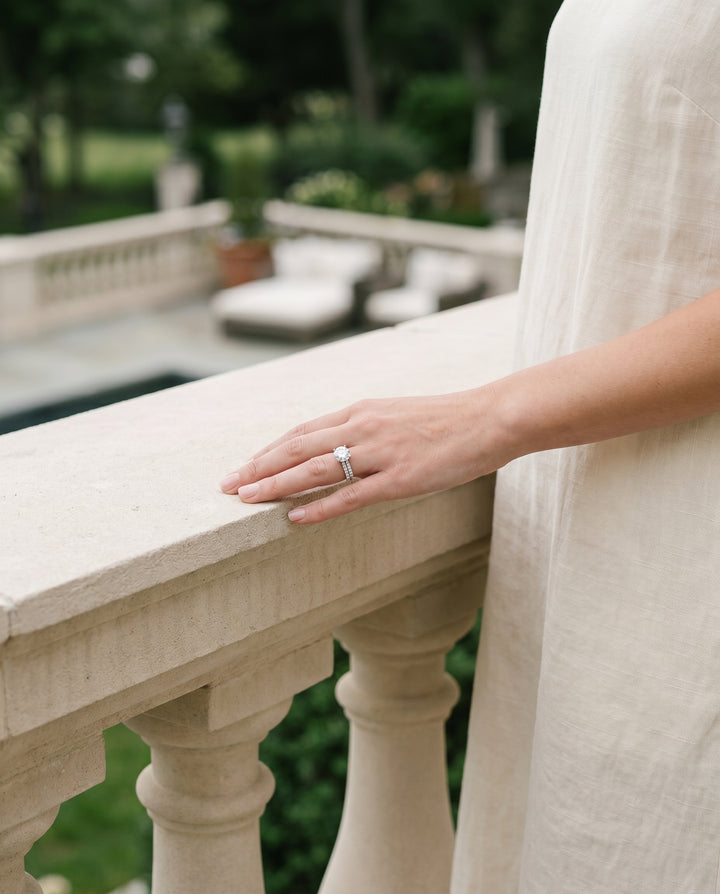 The Gwen Engagement Ring Setting for Round Diamonds in Platinum
