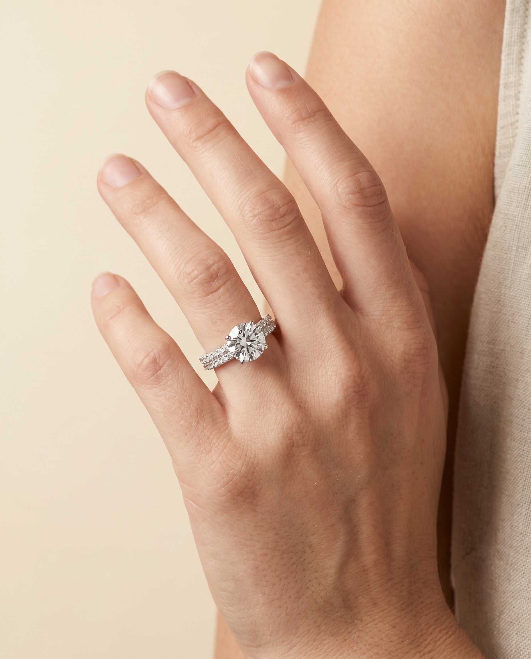 The Gwen setting for round diamonds, made to order in Platinum | RockHer