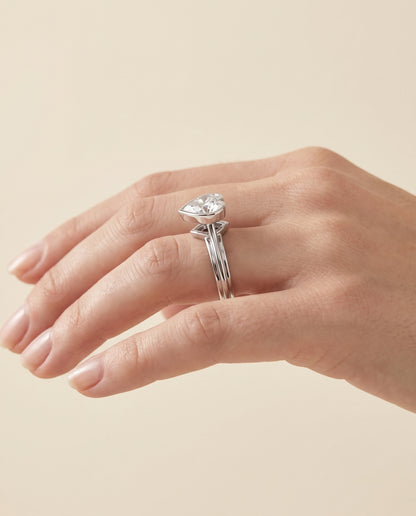 The Hayley Bezel Cathedral Solitaire Heart Engagement Ring Setting in Platinum