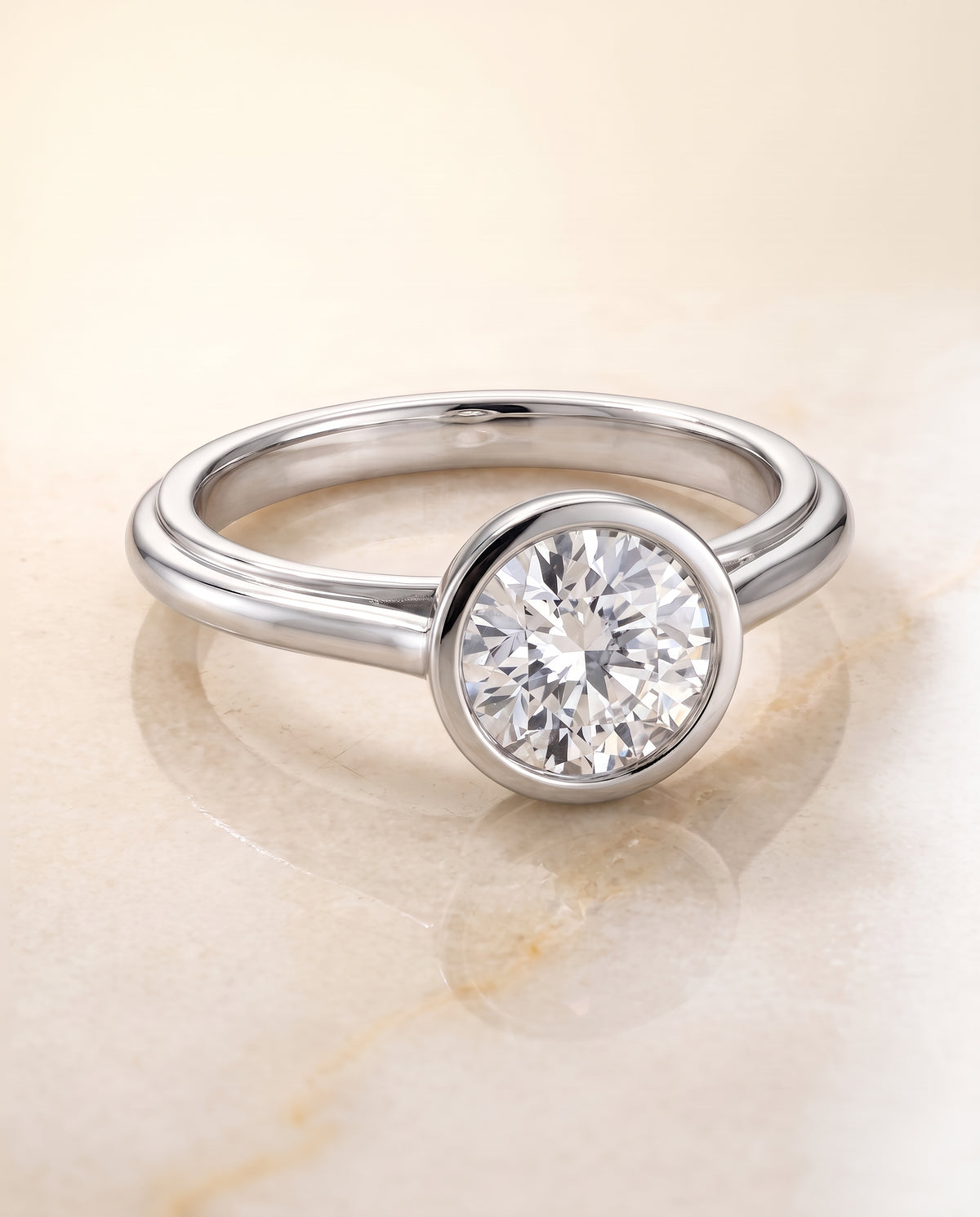 The Hayley round engagement ring setting in Platinum | RockHer
