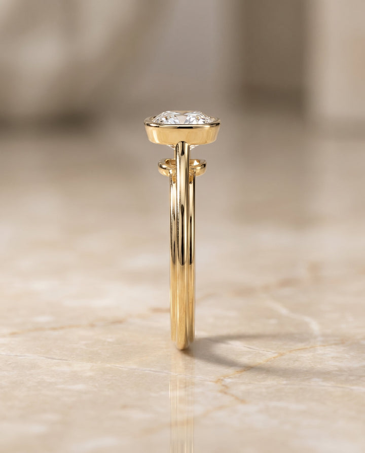 The Hayley Select Bezel Solitaire Engagement Ring with Lab Diamond in 18K Yellow Gold - view 5