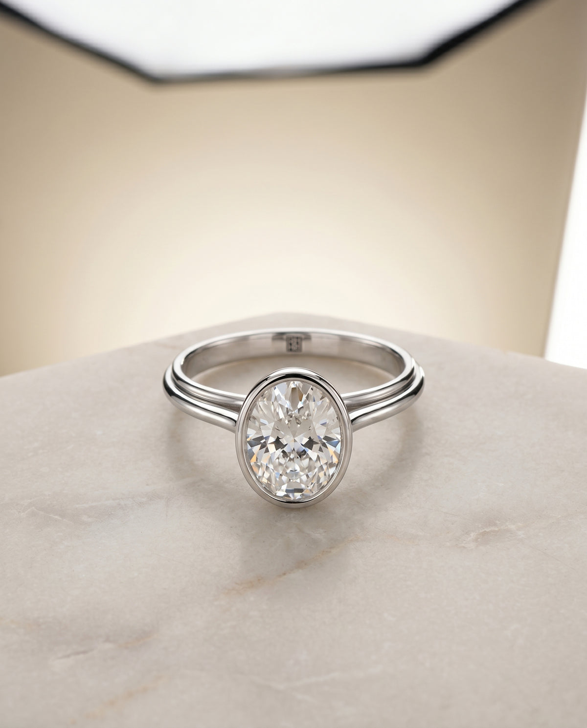 The Hayley oval engagement ring setting in Platinum | RockHer