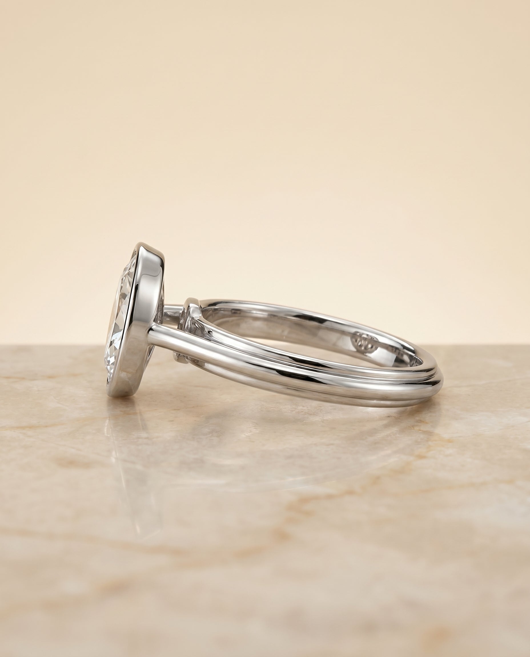 The Hayley setting for oval diamonds, made to order in Platinum | RockHer
