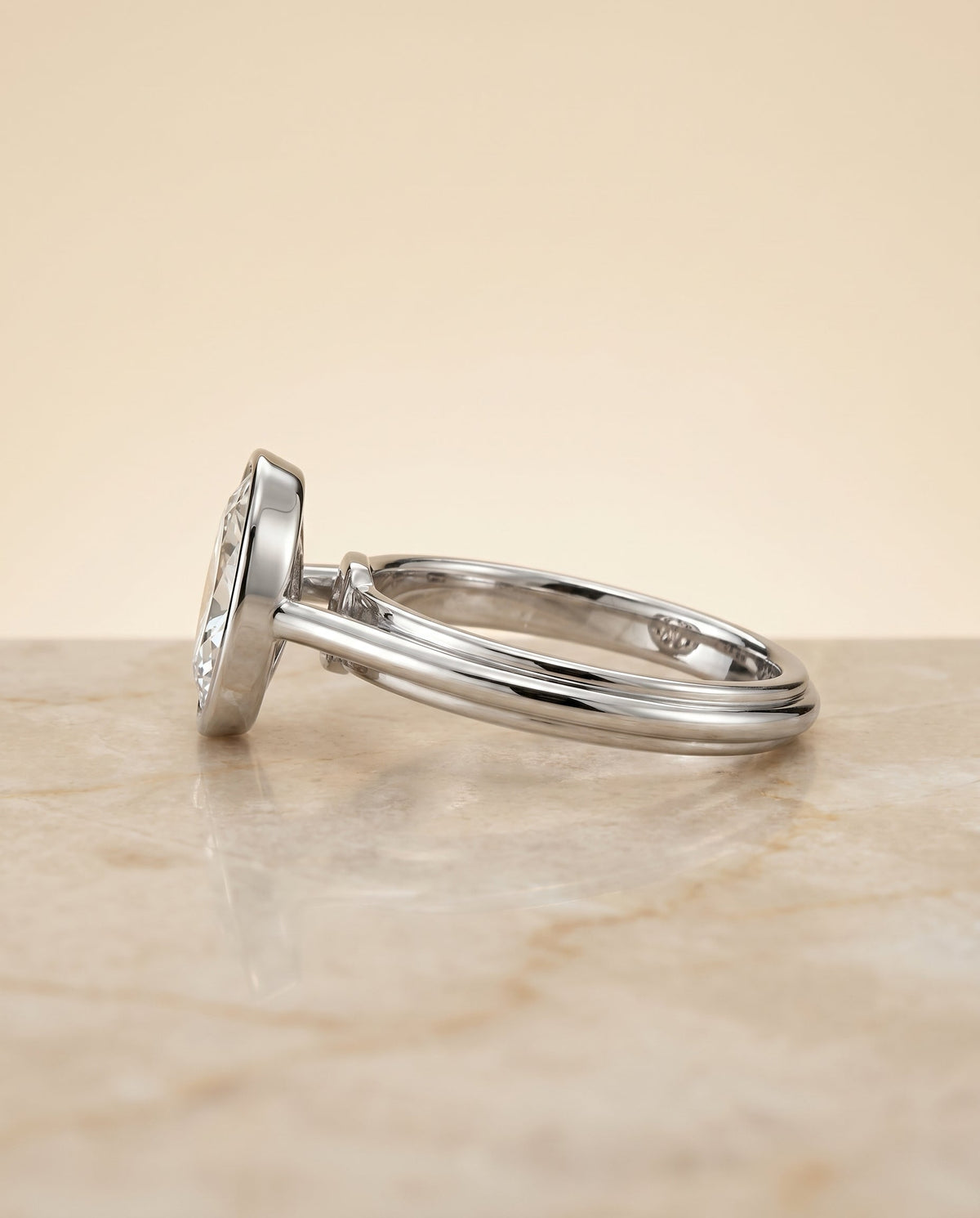 The Hayley setting for oval diamonds, made to order in Platinum | RockHer
