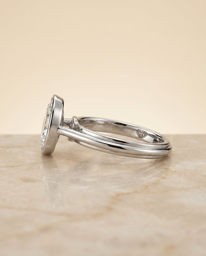 The Hayley Select Bezel Solitaire Engagement Ring with Lab Diamond in Platinum - view 5
