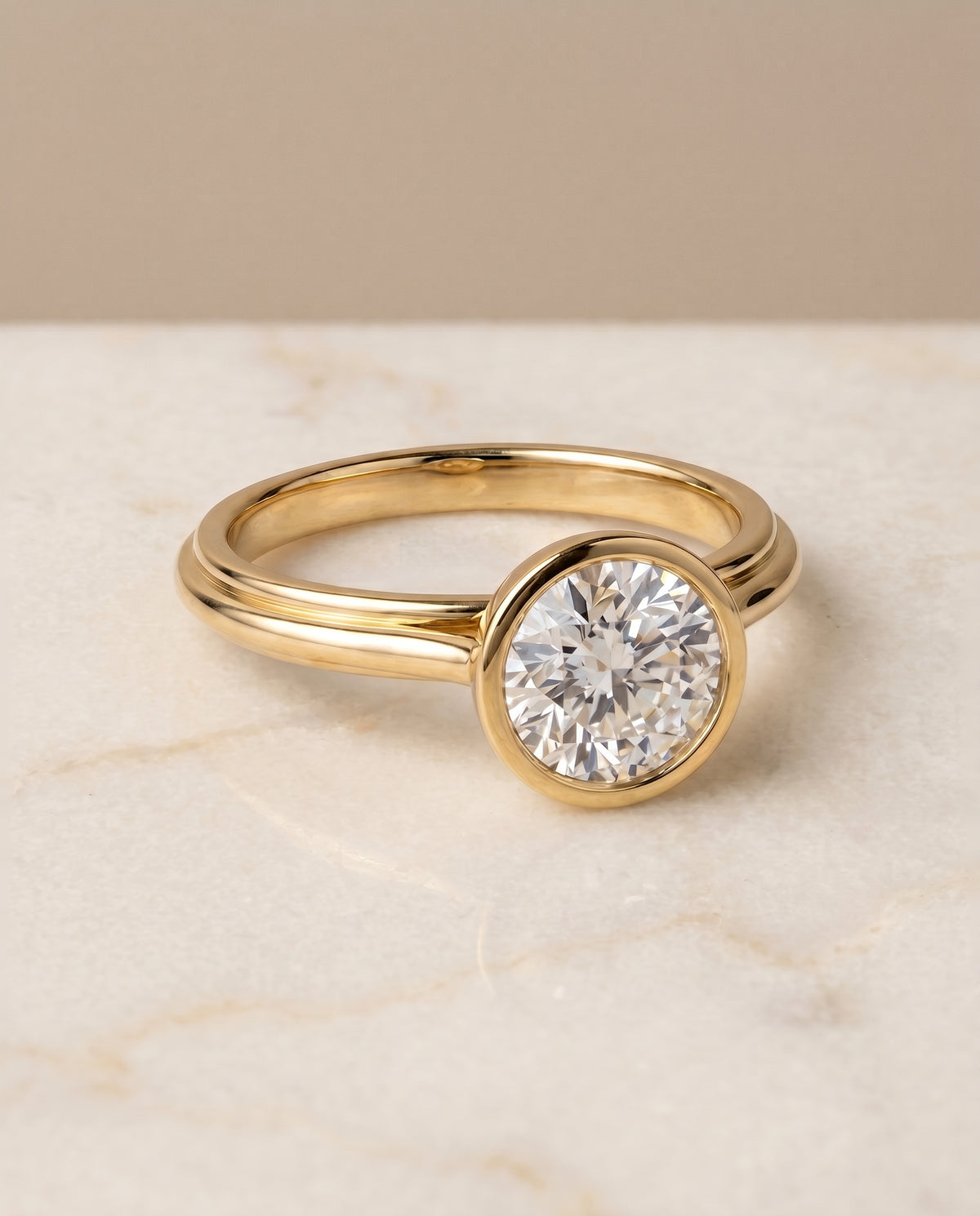 The Hayley round engagement ring setting in 18K Yellow Gold | RockHer