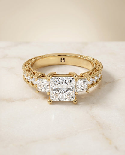 The Helena Select Solitaire Engagement Ring with Lab Diamond in 18K Yellow Gold - view 2