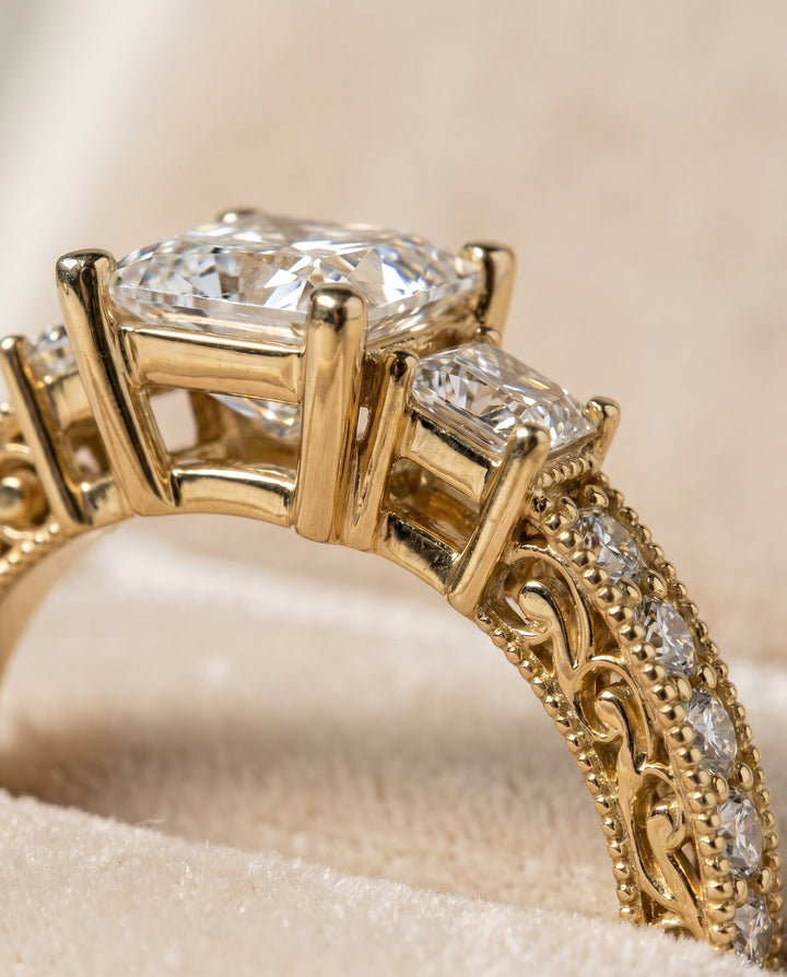 The Helena Select Solitaire Engagement Ring with Lab Diamond in 18K Yellow Gold - view 4