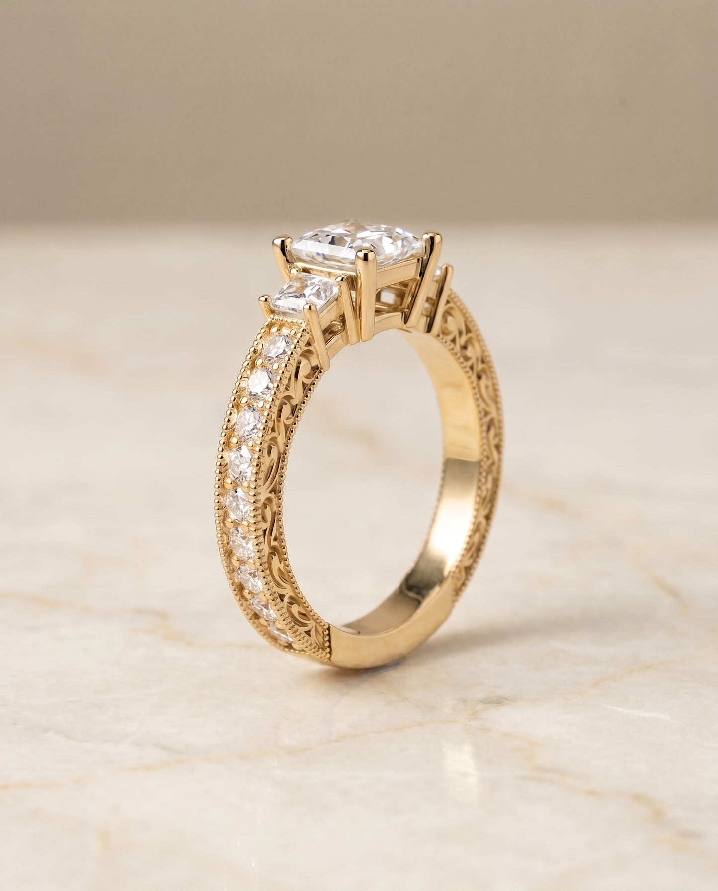 The Helena Select Solitaire Engagement Ring with Lab Diamond in 18K Yellow Gold - view 1