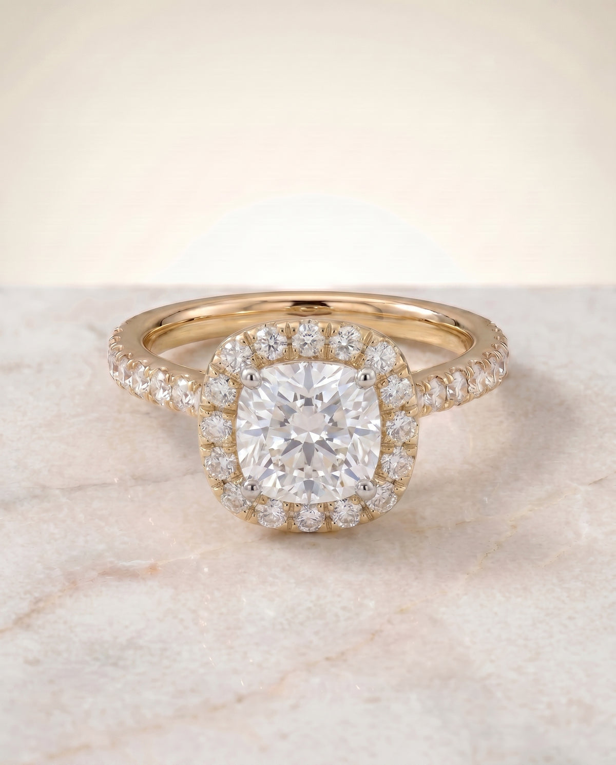 The Hymn round engagement ring setting in 18K Yellow Gold | RockHer