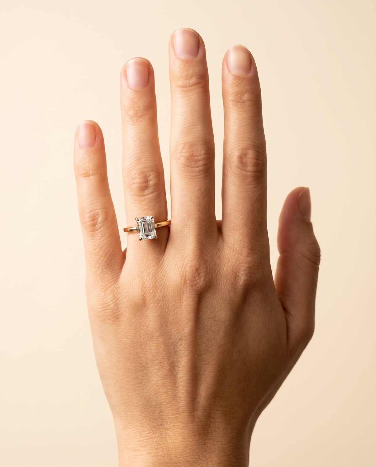 The Isolde Petite Knife Edge Solitaire Asscher Cut Engagement Ring Setting in 18K Yellow Gold