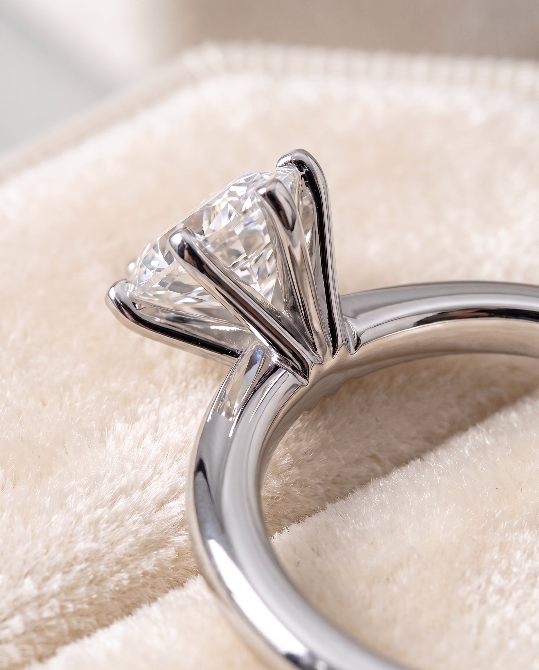 Platinum band of The Isolde marquise engagement ring setting | RockHer
