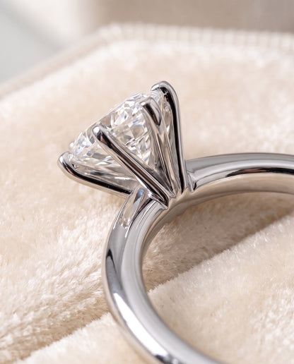 The Isolde Petite Knife Edge Solitaire Marquise Engagement Ring Setting in Platinum