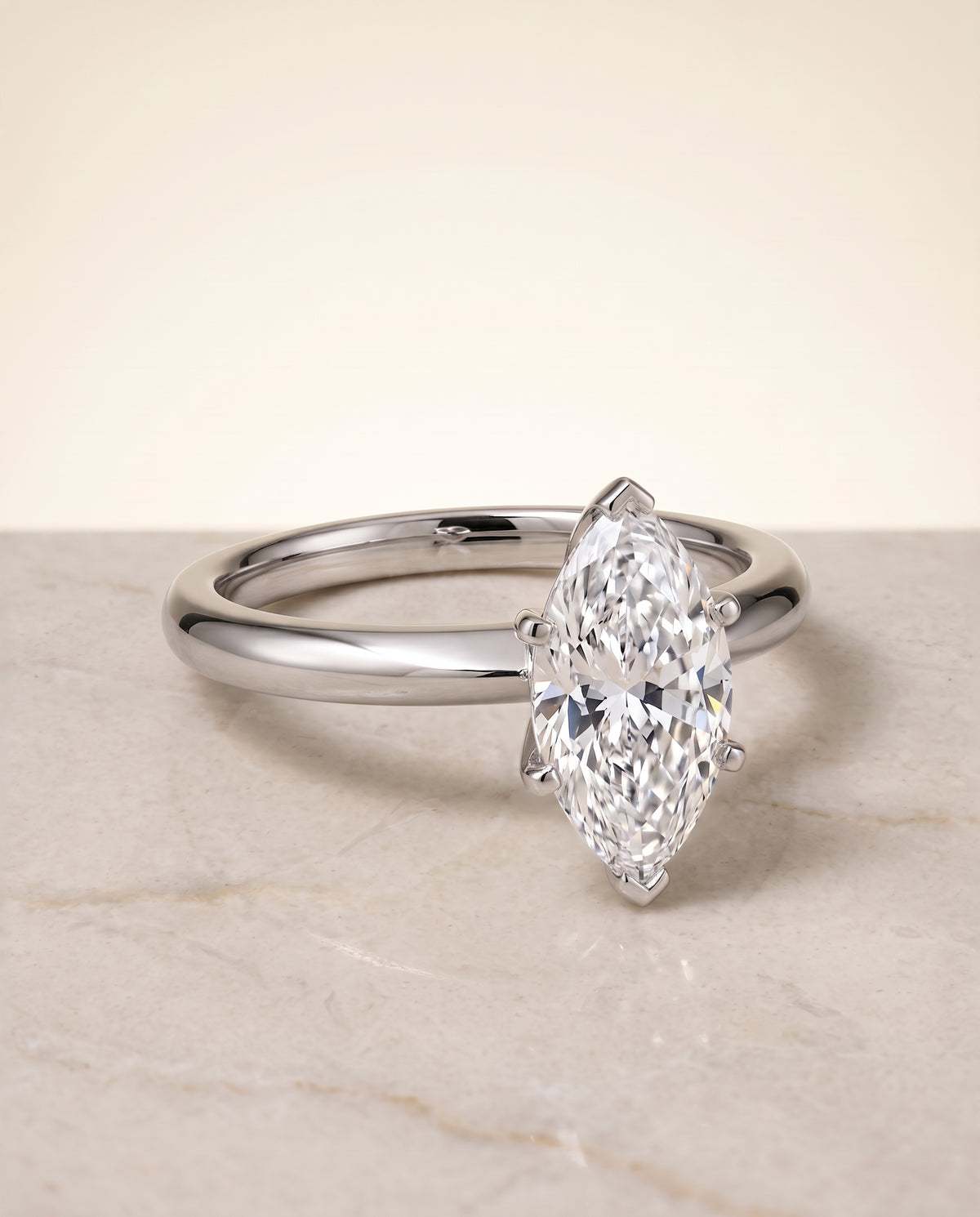 The Isolde marquise engagement ring setting in Platinum | RockHer