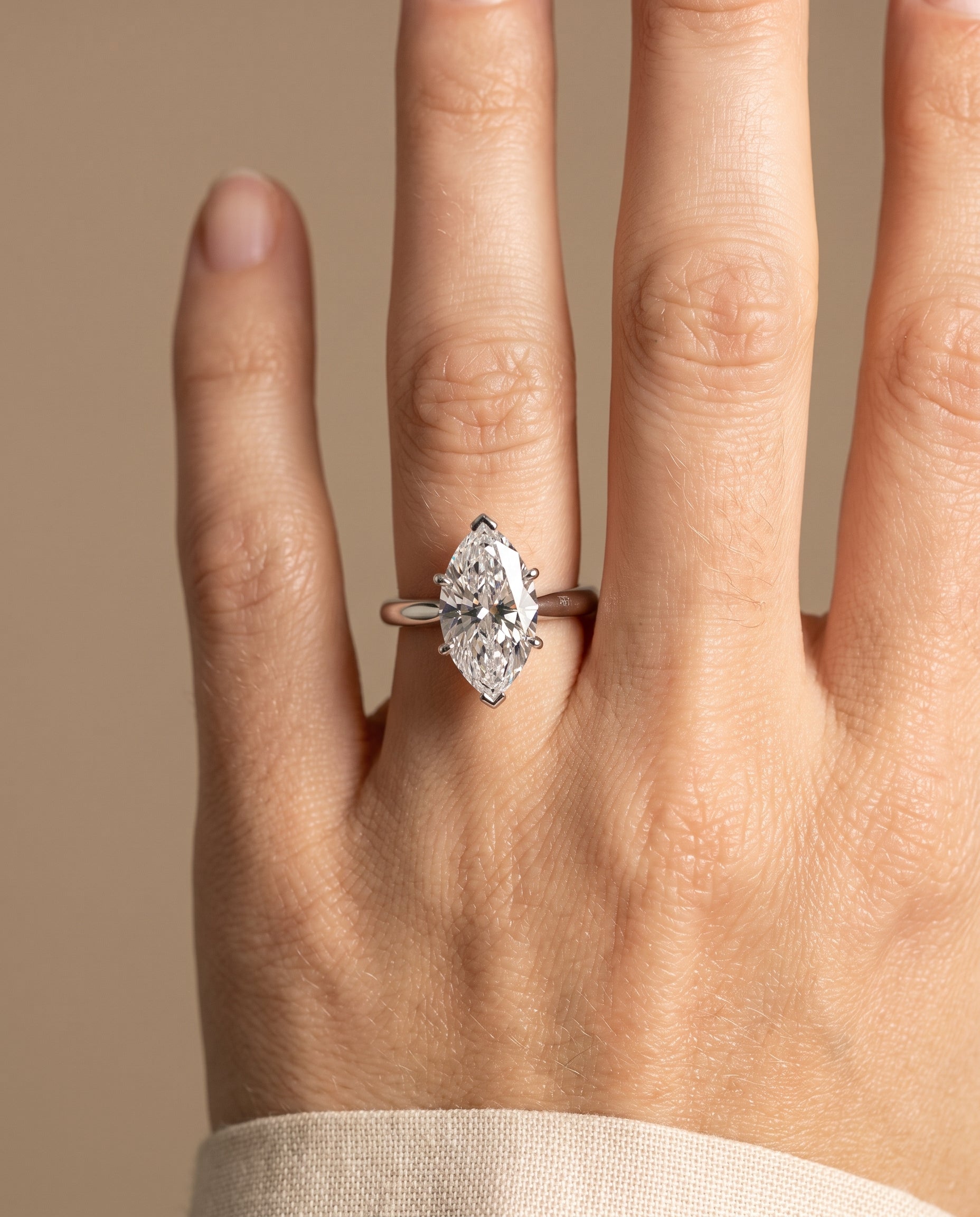 The Isolde engagement ring setting in Platinum, petite knife edge solitaire design | RockHer